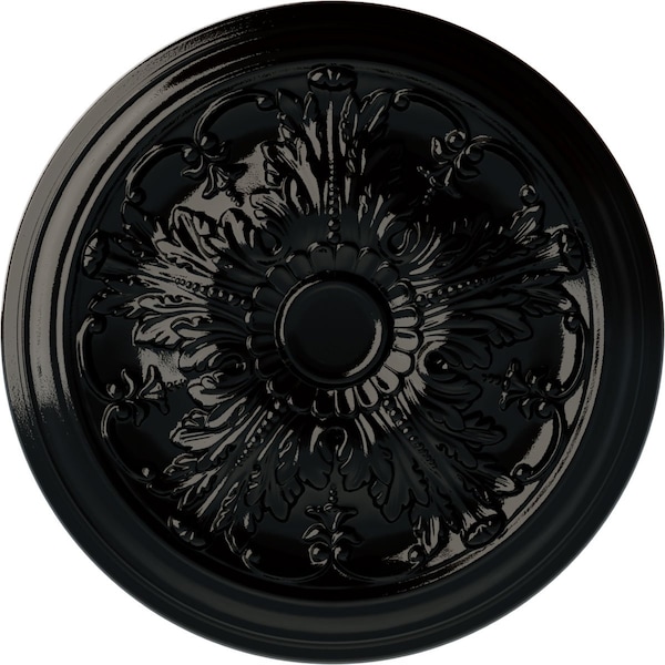 Ekena Millwork Damon Ceiling Medallion (Fits Canopies up to 3 3/8"), Hand-Painted Black Pearl, 20"OD x 1 1/2"P CM20DABPS - main